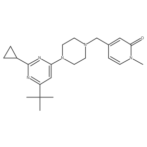 4-{[4-(6-Tert-butyl-2-cyclopropylpyrimidin-4-yl)piperazin-1-yl]methyl}-1-methyl-1,2-dihydropyridin-2-one Structure