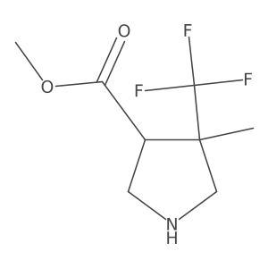 rac-methyl (3R,4R)-4-methyl-4-(trifluoromethyl)pyrrolidine-3-carboxylate Structure