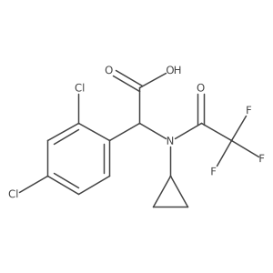 2-(N-cyclopropyl-2,2,2-trifluoroacetamido)-2-(2,4-dichlorophenyl)acetic acid结构式
