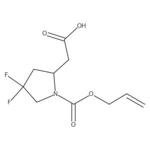 2-(1-allyloxycarbonyl-4,4-difluoro-pyrrolidin-2-yl)acetic acid Structure