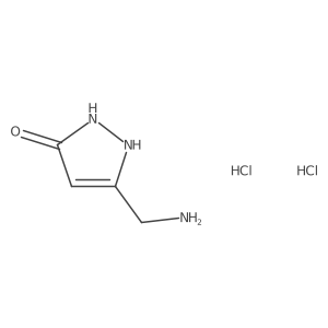 5-(aminomethyl)-2,3-dihydro-1H-pyrazol-3-one dihydrochloride Structure