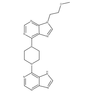 9-(2-methoxyethyl)-6-[4-(9H-purin-6-yl)piperazin-1-yl]-9H-purine结构式