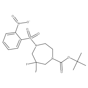 1-Boc-6,6-difluoro-4-(2-nitrobenzenesulfonyl)-1,4-diazepane结构式