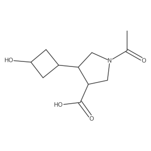 rac-(3R,4R)-1-acetyl-4-[(1r,3S)-3-hydroxycyclobutyl]pyrrolidine-3-carboxylic acid结构式
