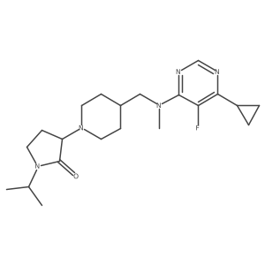 3-(4-{[(6-Cyclopropyl-5-fluoropyrimidin-4-yl)(methyl)amino]methyl}piperidin-1-yl)-1-(propan-2-yl)pyrrolidin-2-one结构式