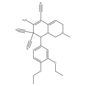 6-amino-8-(3,4-diethoxyphenyl)-2-methyl-2,3,8,8a-tetrahydro-5,7,7(1H)-isoquinolinetricarbonitrile结构式