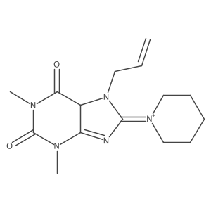 1,3-dimethyl-8-piperidin-1-ium-1-ylidene-7-prop-2-enyl-5H-purine-2,6-dione结构式