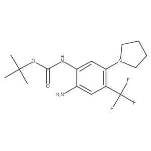 (2-Amino-5-pyrrolidin-1-yl-4-trifluoromethyl-phenyl)-carbamic acid tert-butyl ester结构式