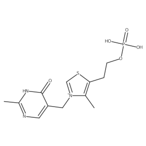 4-Methyl-3-((2-methyl-6-oxo-1,6-dihydropyrimidin-5-yl)methyl)-5-(2-(phosphonooxy)ethyl)thiazol-3-ium结构式