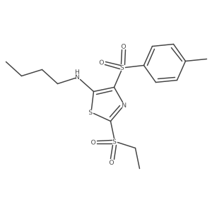 N-butyl-2-(ethylsulfonyl)-4-[(4-methylphenyl)sulfonyl]-1,3-thiazol-5-amine Structure