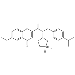 N-(1,1-dioxidotetrahydrothiophen-3-yl)-6-ethyl-4-oxo-N-[4-(propan-2-yl)benzyl]-4H-chromene-2-carboxamide Structure