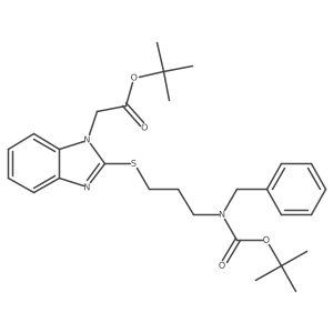 Tert-butyl {2-[3-(benzyl-tert-butoxycarbonyl-amino)-propylsulfanyl]-benzoimidazol-1-yl}-acetate Structure