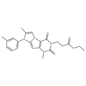 ethyl 3-(1,7-dimethyl-2,4-dioxo-8-(m-tolyl)-1H-imidazo[2,1-f]purin-3(2H,4H,8H)-yl)propanoate结构式