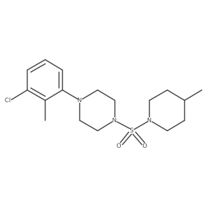 4-(3-Chloro-2-methylphenyl)-1-[(4-methylpiperidyl)sulfonyl]piperazine结构式