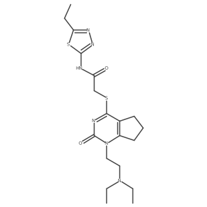 2-((1-(2-(diethylamino)ethyl)-2-oxo-2,5,6,7-tetrahydro-1H-cyclopenta[d]pyrimidin-4-yl)thio)-N-(5-ethyl-1,3,4-thiadiazol-2-yl)acetamide Structure