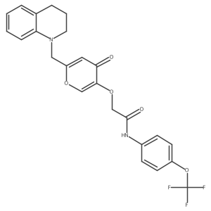 2-({4-oxo-6-[(1,2,3,4-tetrahydroquinolin-1-yl)methyl]-4H-pyran-3-yl}oxy)-N-[4-(trifluoromethoxy)phenyl]acetamide Structure