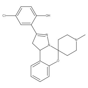 4-Chloro-2-(1'-methyl-1,10b-dihydrospiro[benzo[e]pyrazolo[1,5-c][1,3]oxazine-5,4'-piperidin]-2-yl)phenol Structure