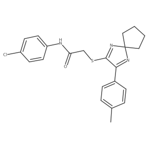 N-(4-Chlorophenyl)-2-{[3-(4-methylphenyl)-1,4-diazaspiro[4.4]nona-1,3-dien-2-YL]sulfanyl}acetamide结构式