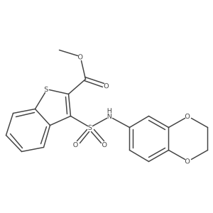 Methyl 3-(2,3-dihydro-1,4-benzodioxin-6-ylsulfamoyl)-1-benzothiophene-2-carboxylate结构式
