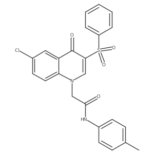 2-[3-(benzenesulfonyl)-6-chloro-4-oxo-1,4-dihydroquinolin-1-yl]-N-(4-methylphenyl)acetamide Structure