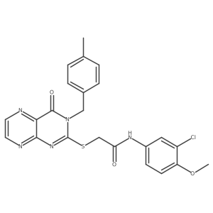 N-(3-chloro-4-methoxyphenyl)-2-({3-[(4-methylphenyl)methyl]-4-oxo-3,4-dihydropteridin-2-yl}sulfanyl)acetamide结构式