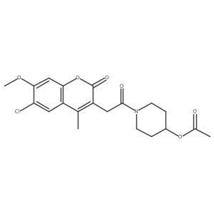 1-[(6-chloro-7-methoxy-4-methyl-2-oxo-2H-chromen-3-yl)acetyl]piperidin-4-yl acetate结构式