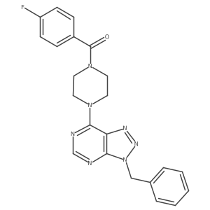 (4-(3-benzyl-3H-[1,2,3]triazolo[4,5-d]pyrimidin-7-yl)piperazin-1-yl)(4-fluorophenyl)methanone结构式
