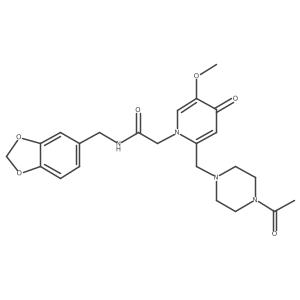 2-(2-((4-acetylpiperazin-1-yl)methyl)-5-methoxy-4-oxopyridin-1(4H)-yl)-N-(benzo[d][1,3]dioxol-5-ylmethyl)acetamide Structure