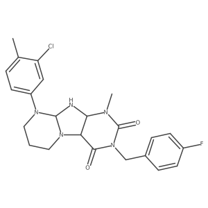 9-(3-chloro-4-methylphenyl)-3-[(4-fluorophenyl)methyl]-1-methyl-6,7,8,9a,10,10a-hexahydro-4aH-purino[7,8-a]pyrimidine-2,4-dione结构式
