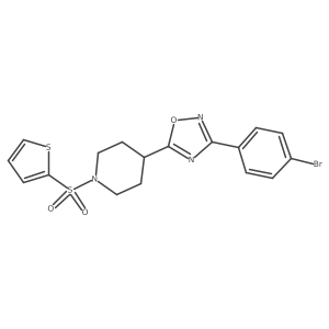 4-[3-(4-Bromophenyl)-1,2,4-oxadiazol-5-yl]-1-(thiophene-2-sulfonyl)piperidine结构式