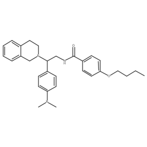 4-butoxy-N-(2-(3,4-dihydroisoquinolin-2(1H)-yl)-2-(4-(dimethylamino)phenyl)ethyl)benzamide结构式