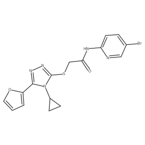 N-(5-bromopyridin-2-yl)-2-{[4-cyclopropyl-5-(furan-2-yl)-4H-1,2,4-triazol-3-yl]sulfanyl}acetamide结构式