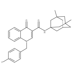 N3-(1-(3,5-dimethyl)adamantyl)-4-oxo-1-(4-fluorobenzyl)-1,4-dihydroquinoline-3-carboxamide Structure