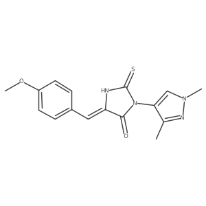 3-(1,3-Dimethylpyrazol-4-yl)-5-[(4-methoxyphenyl)methylidene]-2-sulfanylideneimidazolidin-4-one结构式