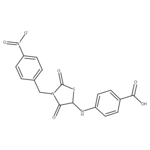 4-((3-(4-Nitrobenzyl)-2,4-dioxothiazolidin-5-yl)amino)benzoic acid Structure