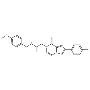 2-(8-(4-fluorophenyl)-(oxo)pyrazolo[1,5-d][1,2,4]triazin-1-yl)-N-(4-methoxybenzyl)acetamide Structure