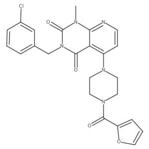3-(3-chlorobenzyl)-5-(4-(furan-2-carbonyl)piperazin-1-yl)-1-methylpyrido[2,3-d]pyrimidine-2,4(1H,3H)-dione结构式