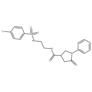 N-(2-{[(4-chlorophenyl)sulfonyl]amino}ethyl)-5-oxo-1-phenylpyrrolidine-3-carboxamide结构式