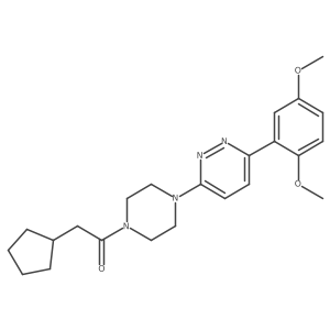 2-Cyclopentyl-1-{4-[6-(2,5-dimethoxyphenyl)pyridazin-3-yl]piperazin-1-yl}ethan-1-one结构式