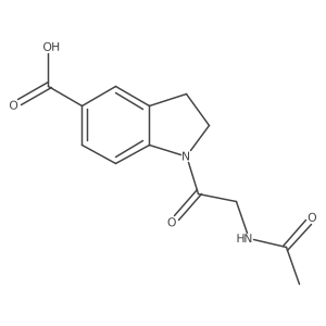 1-(2-acetamidoacetyl)-2,3-dihydro-1H-indole-5-carboxylic acid结构式