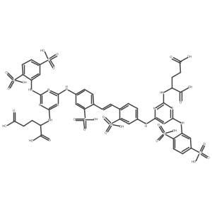 L-Glutamic acid, N,Na(2)-[1,2-ethenediylbis[(3-sulfo-4,1-phenylene)imino[6-[(2,5-disulfophenyl)amino]-1,3,5-triazine-4,2-diyl]]]bis-结构式