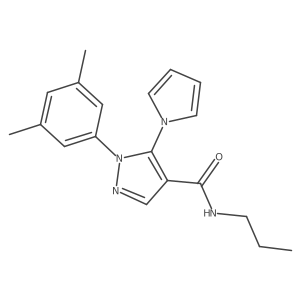 1-(3,5-dimethylphenyl)-N-propyl-5-(1H-pyrrol-1-yl)-1H-pyrazole-4-carboxamide结构式