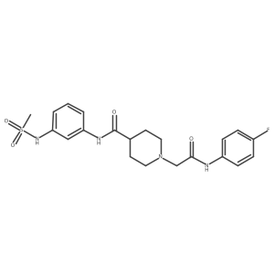 1-{[(4-fluorophenyl)carbamoyl]methyl}-N-(3-methanesulfonamidophenyl)piperidine-4-carboxamide结构式