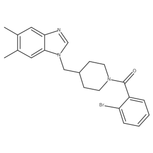 (2-bromophenyl)(4-((5,6-dimethyl-1H-benzo[d]imidazol-1-yl)methyl)piperidin-1-yl)methanone Structure