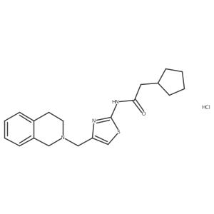 2-cyclopentyl-N-(4-((3,4-dihydroisoquinolin-2(1H)-yl)methyl)thiazol-2-yl)acetamide hydrochloride结构式