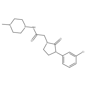 2-(3-(3-chlorophenyl)-2-oxoimidazolidin-1-yl)-N-(4-methylpiperazin-1-yl)acetamide结构式