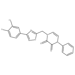 1-((3-(3-Chloro-4-fluorophenyl)-1,2,4-oxadiazol-5-yl)methyl)-4-phenyl-1,4-dihydropyrazine-2,3-dione Structure