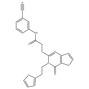 N-(3-cyanophenyl)-2-({4-oxo-3-[2-(thiophen-2-yl)ethyl]-3,4-dihydrothieno[3,2-d]pyrimidin-2-yl}sulfanyl)acetamide Structure