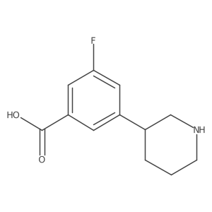 Benzoic acid, 3-fluoro-5-(3-piperidinyl)- Structure
