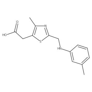 5-Thiazoleacetic acid, 4-methyl-2-[[(3-methylphenyl)amino]methyl]-结构式